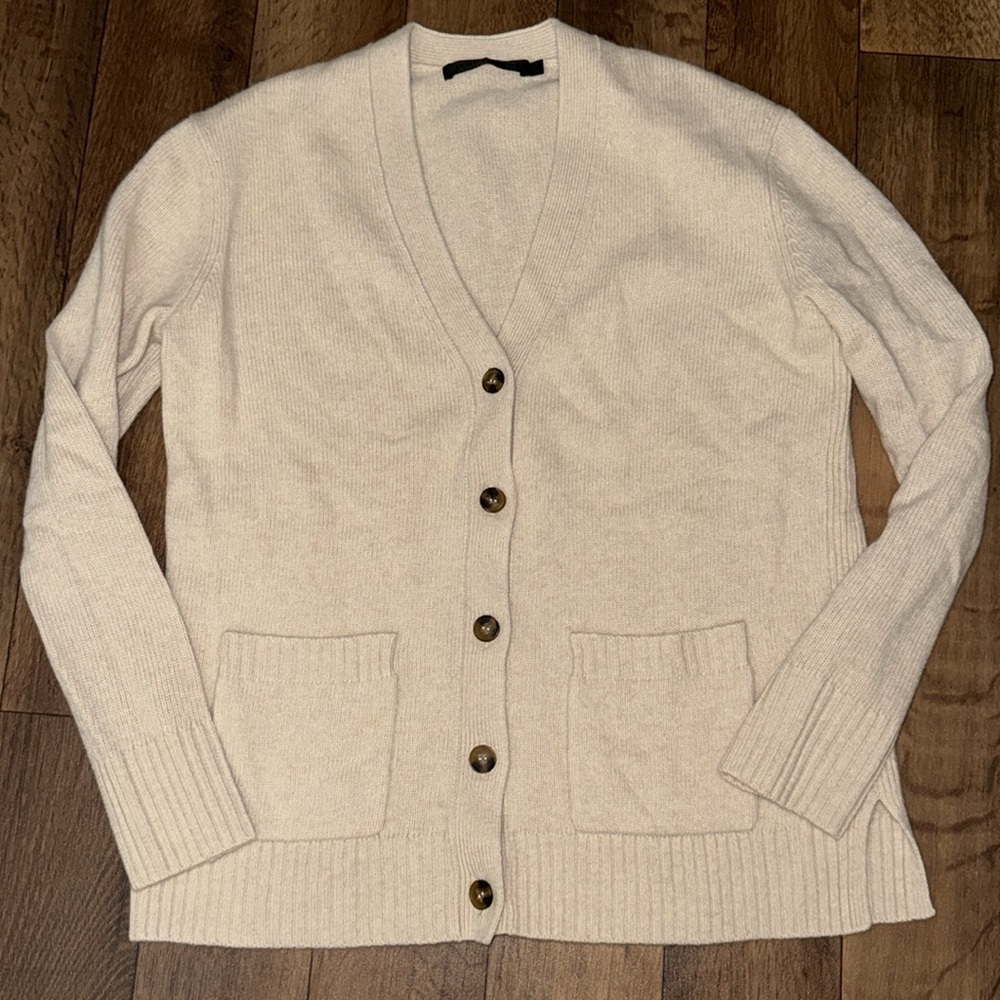 Jenni Kayne Cardigan Extra Small Cream Bone Wool Cashmere Blend Sweater Cody Hot